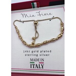 Mia Fiore Adjustable Bracelet 14K Gold Plated Sterling Silver Italy